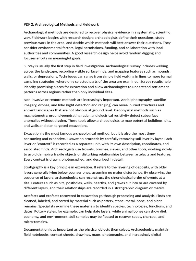 PDF 2 Archeological Methods | PDF | Archaeology
