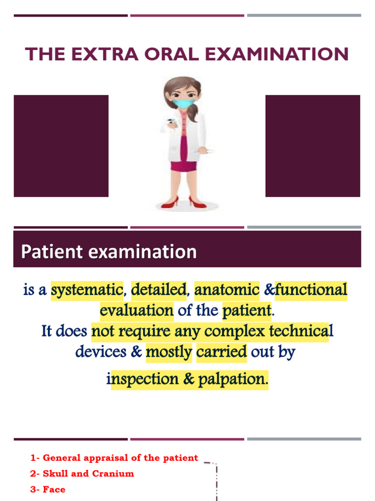 The Extra Oral Examination Final 2 | PDF | Human Nose | Nail (Anatomy)