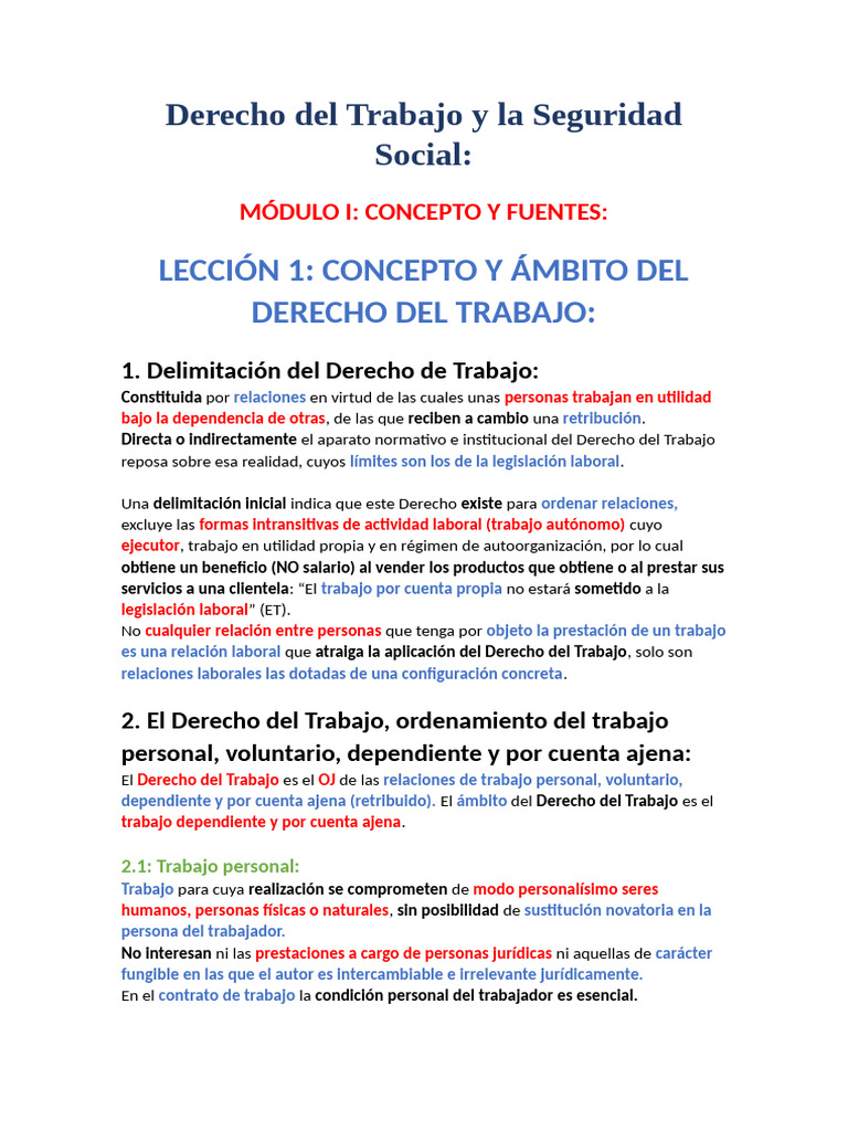 Derecho Del Trabajo y La Seguridad Social. | PDF | Derecho laboral ...