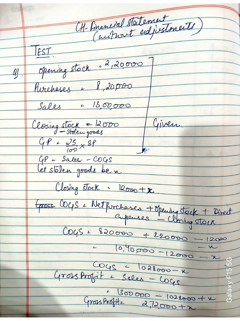 Test of Financial Statements | PDF