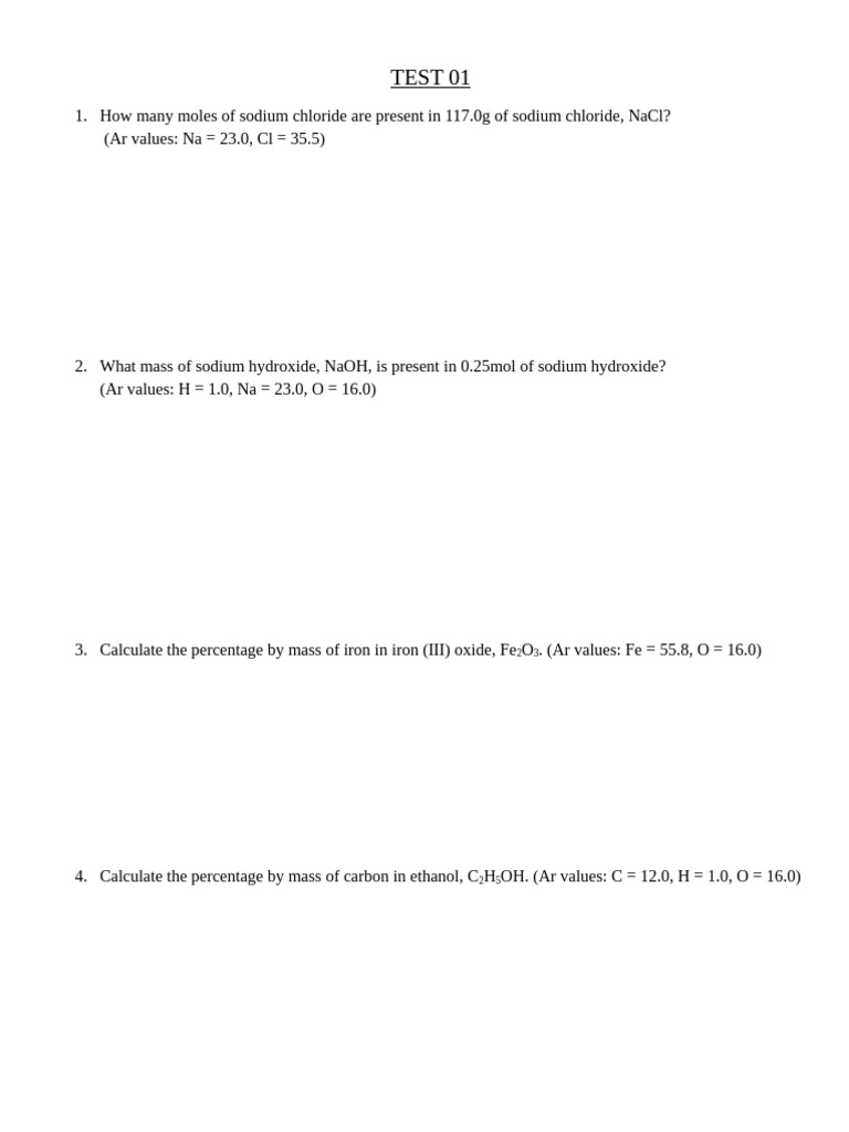 TEST 01 | PDF