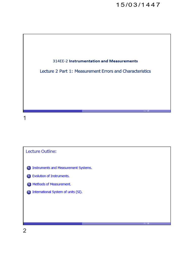 Lecture 2 Part 1 | PDF | Measurement | International System Of Units