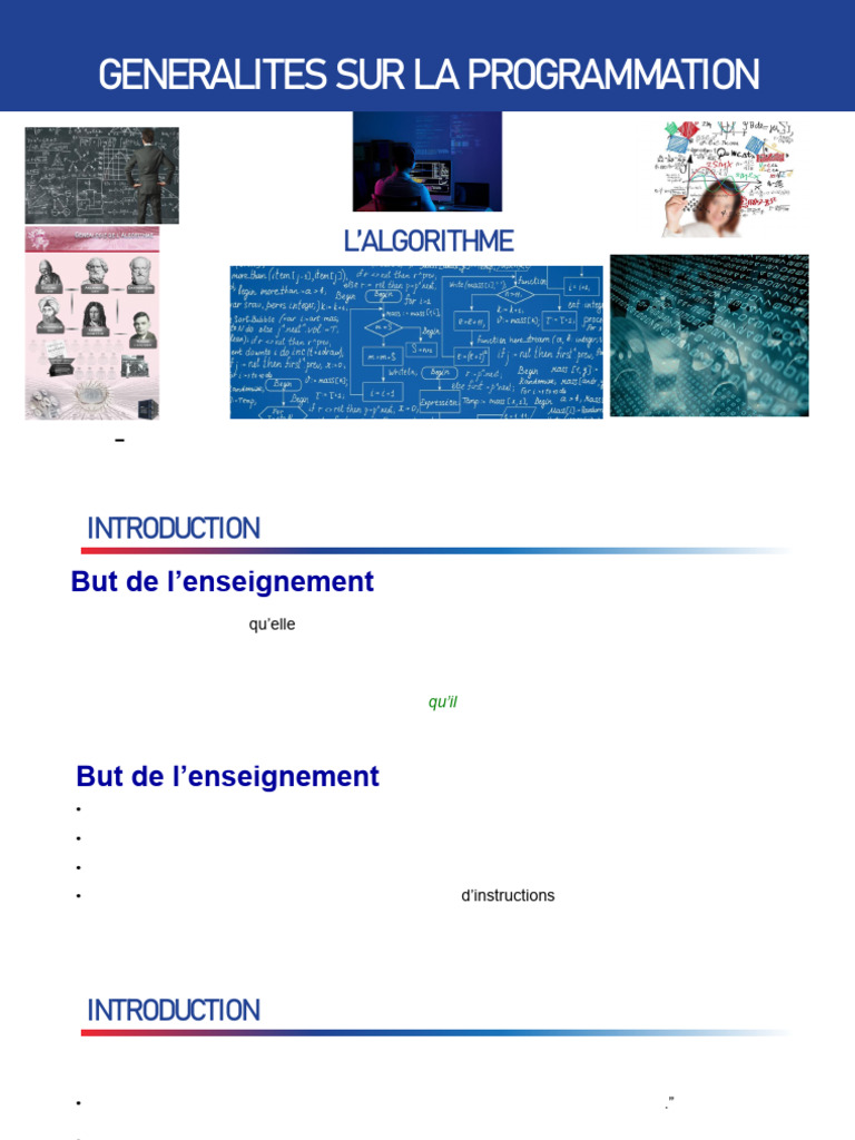 01 Cours D'algorithme | PDF | Algorithmes | Programme informatique