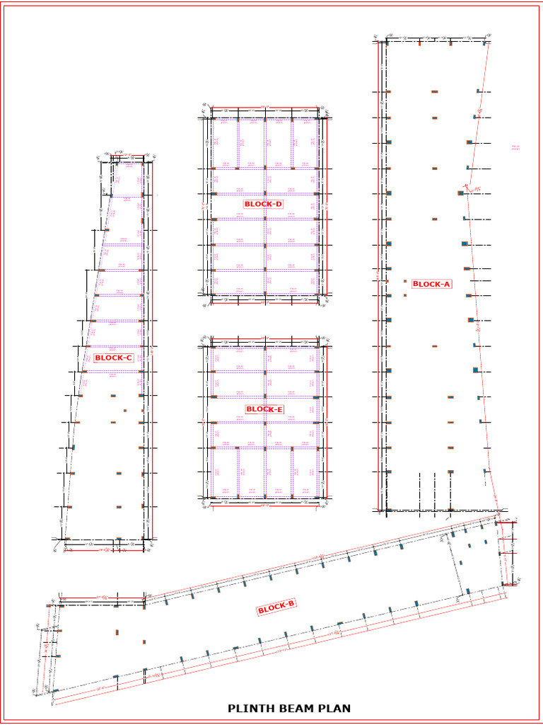 Plinth Beam Plan: Block-D | PDF