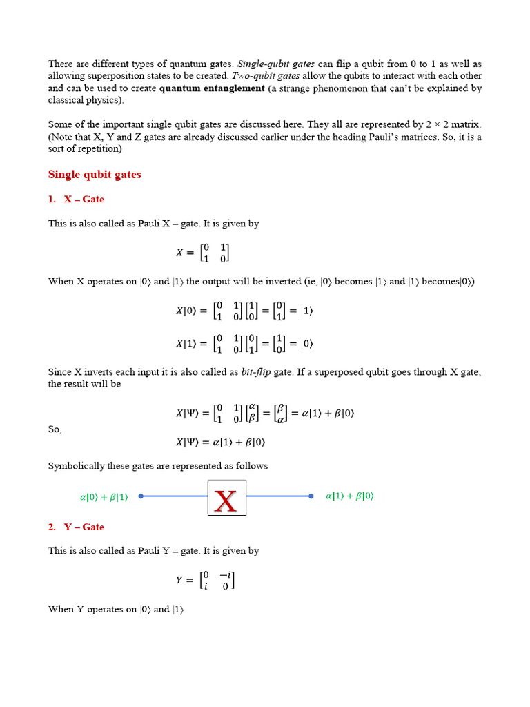 UNIT II- Quantum Gates Updated | PDF | Applied Mathematics ...