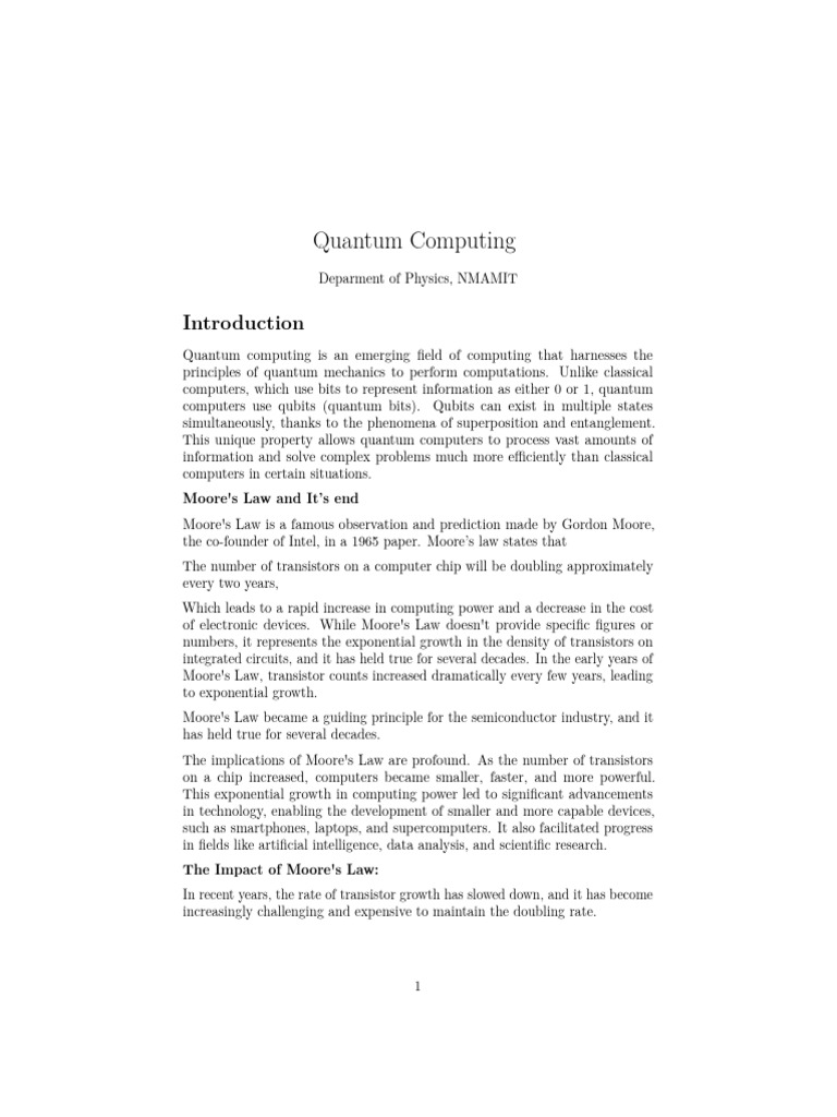 UNIT II - Quantum Computing | PDF | Quantum Mechanics | Matrix ...