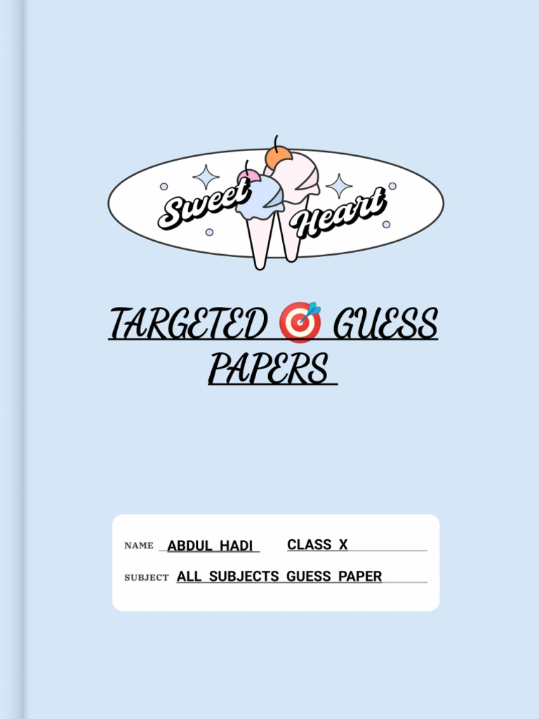 Guess Papers For All Subjects | PDF