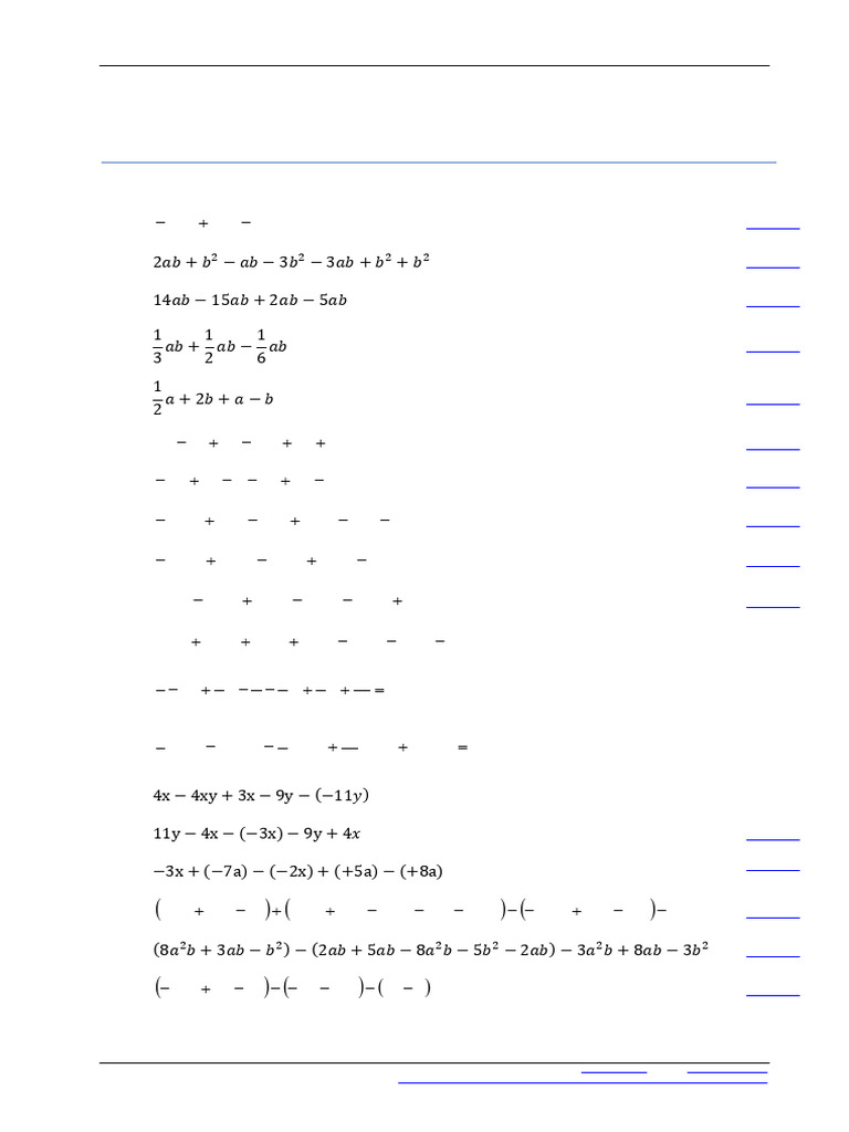 CalcoloLetterale EserciziMonomi Base UbiMath | PDF