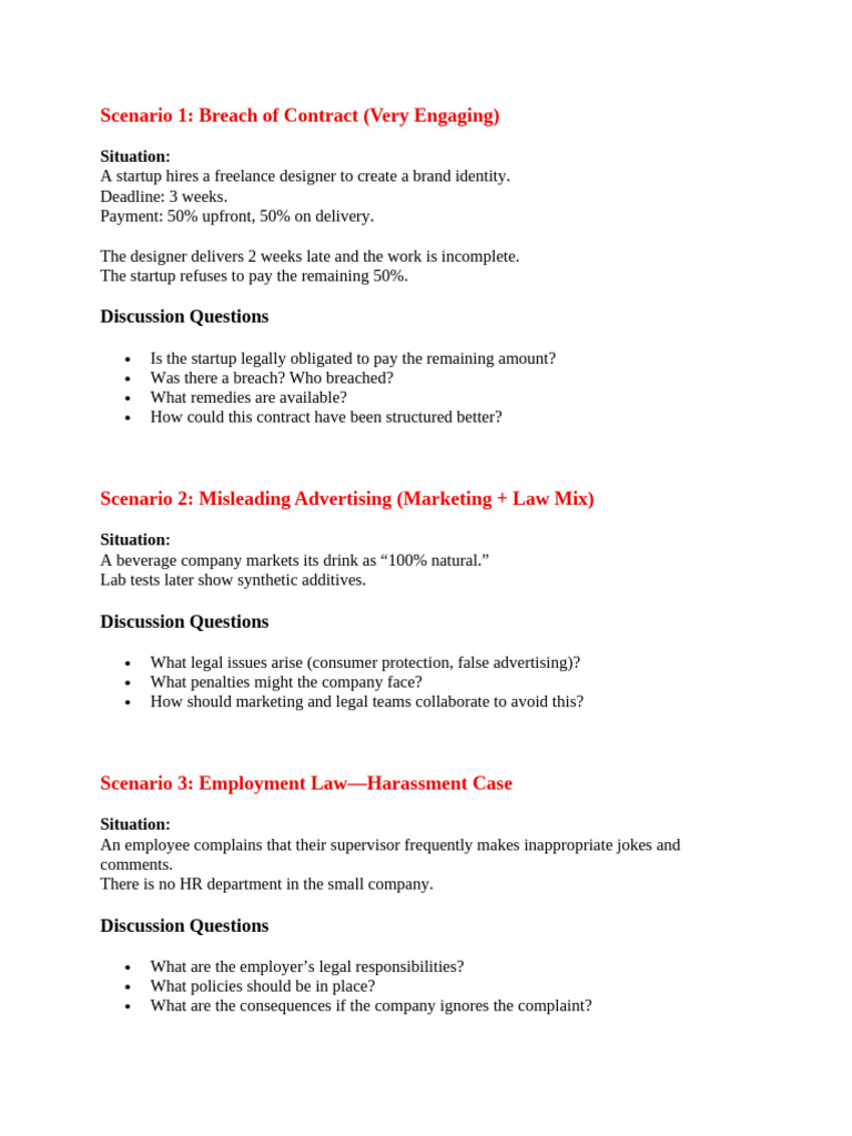 Scenario Exercise | PDF