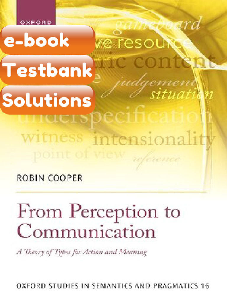 Testbank From Perception to Communication a Theory of Types for Action ...