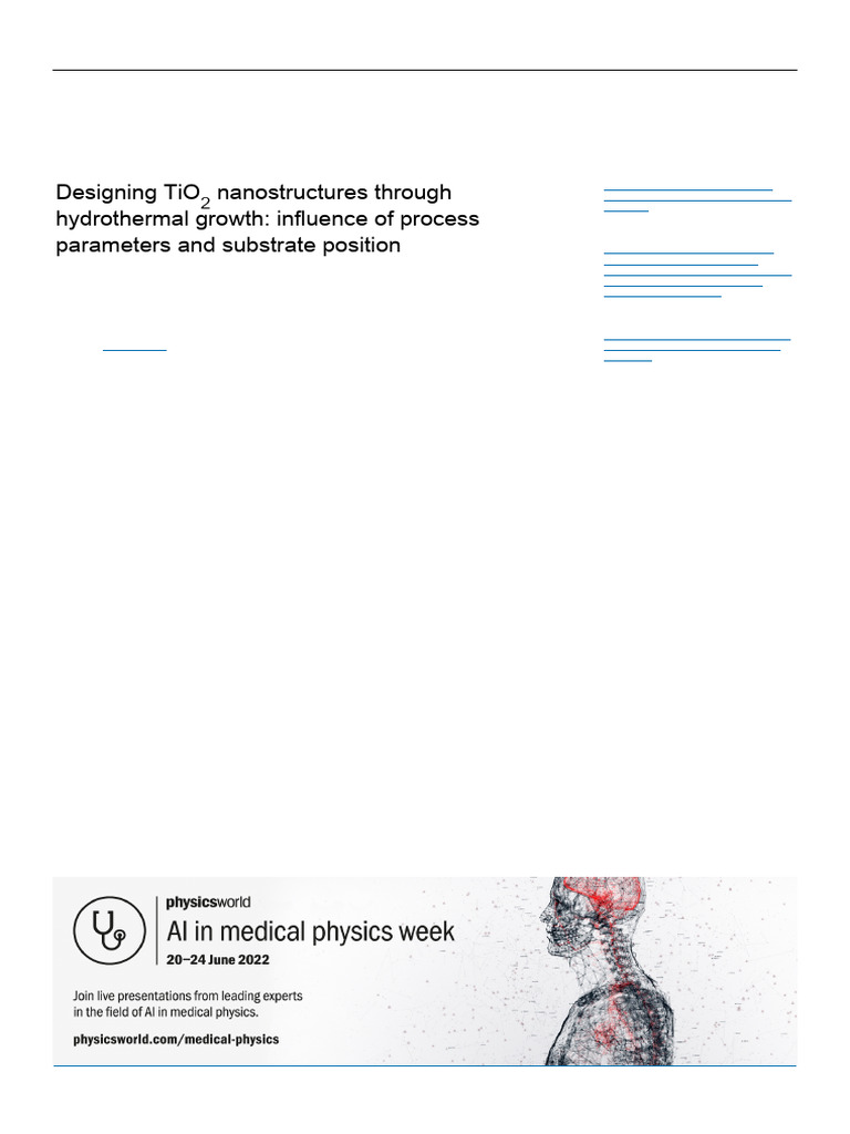 Designing TiO2 Nanostructure Through Hydrothermal | PDF | Titanium ...