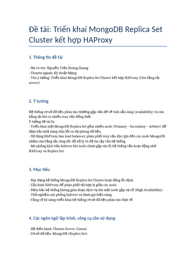 DeTai MongoDB HAProxy | PDF