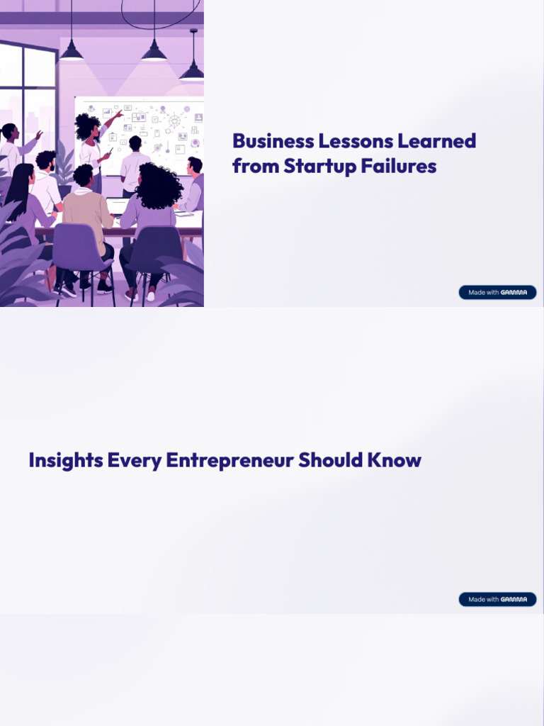 Business Lessons Learned From Startup Failures | PDF | Startup Company ...