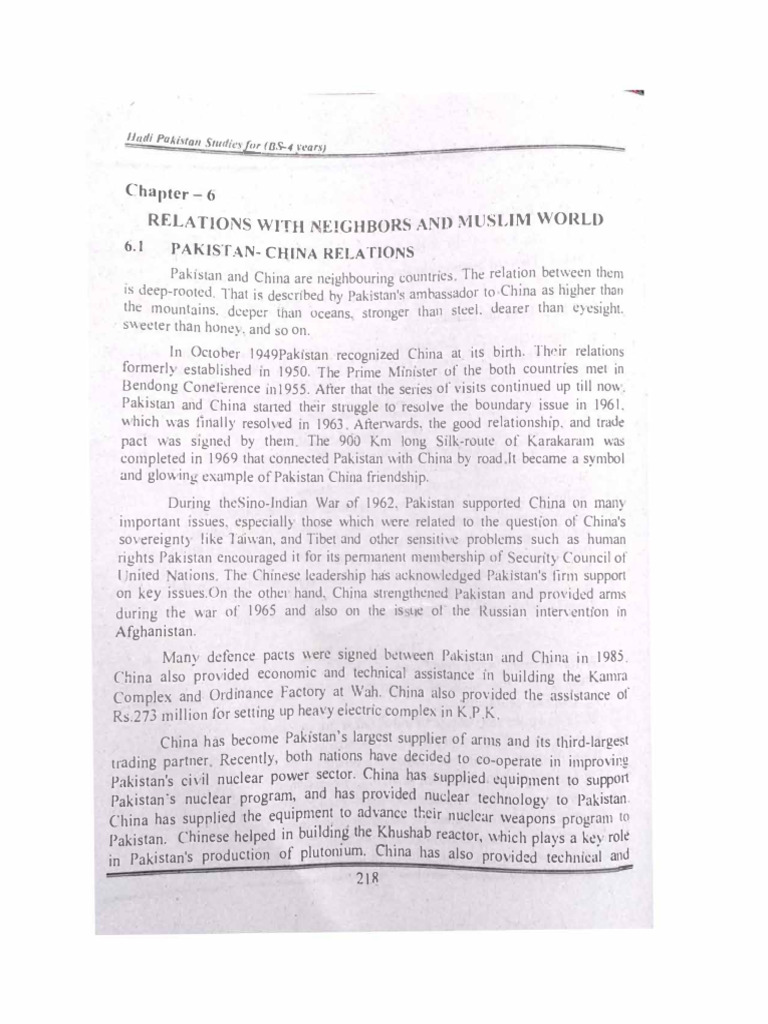 Pak China Relation | PDF