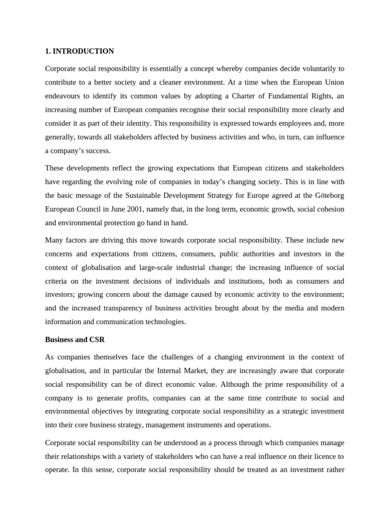 CSR Green Paper Clean Final | PDF | Corporate Social Responsibility ...