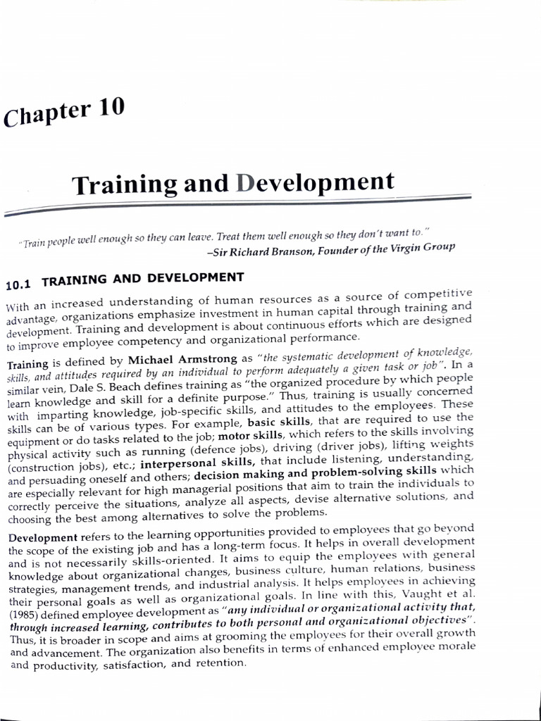 CH=10 Training and Development | PDF