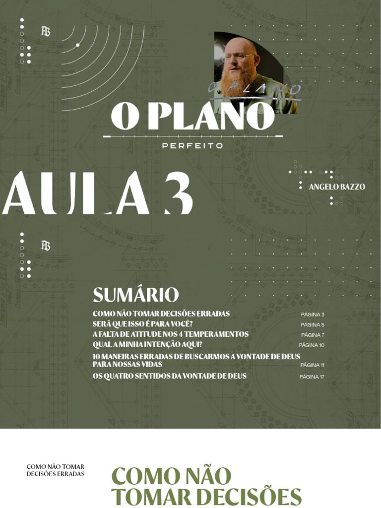 Caderno Aula3 o Plano Perfeito | PDF | Presente espiritual | Deus