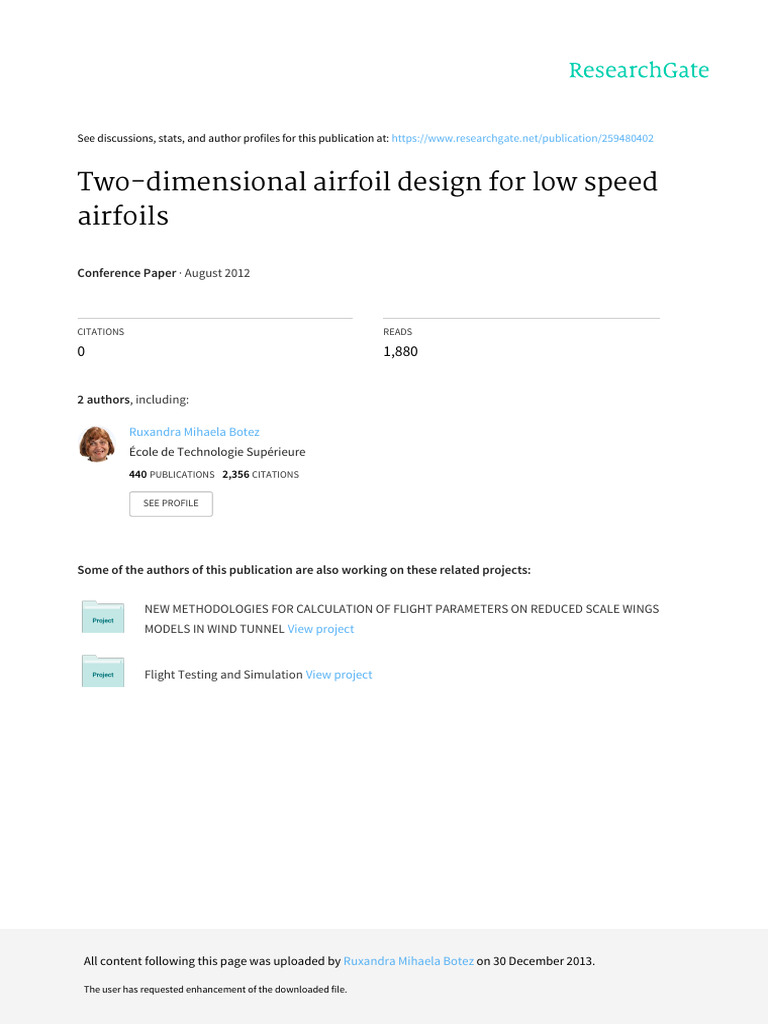 Two-Dimensional Airfoil Design | PDF | Airfoil | Drag (Physics)