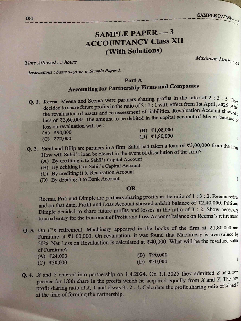 DK Goel Sample Paper 3 | PDF