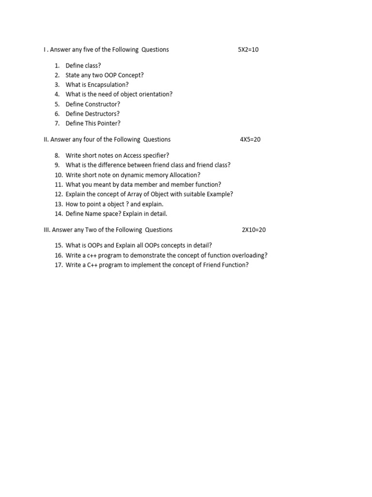 Oops With Cpp Important Qp Iat i | PDF