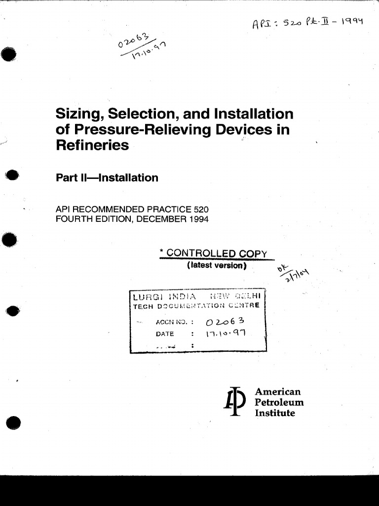Api 520-2-1994 | PDF