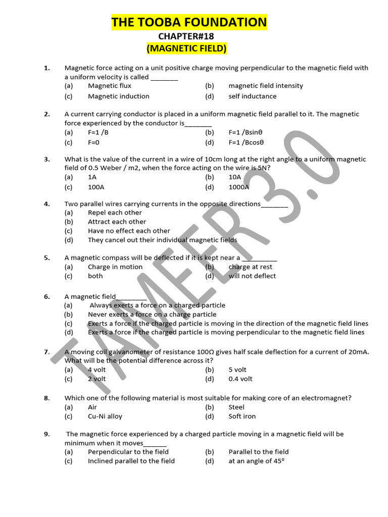 Magnetic Field CHP #18 | PDF | Magnetic Field | Physical Phenomena
