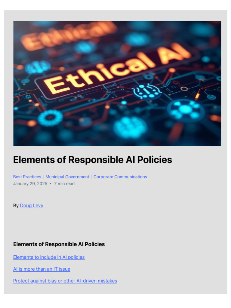 Elements of Responsible AI Policies | PDF | Artificial Intelligence ...
