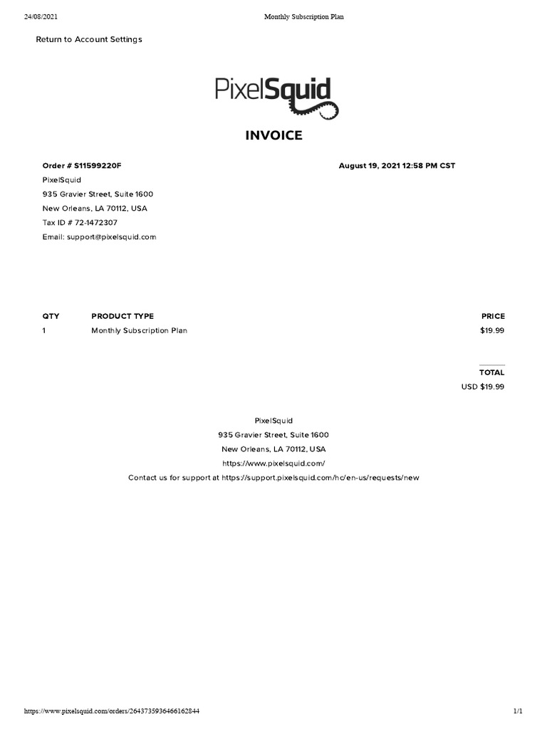 Monthly Subscription Plan | PDF