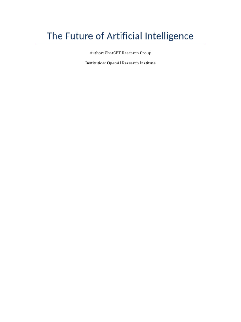 The Future of Artificial Intelligence | PDF | Artificial Intelligence ...