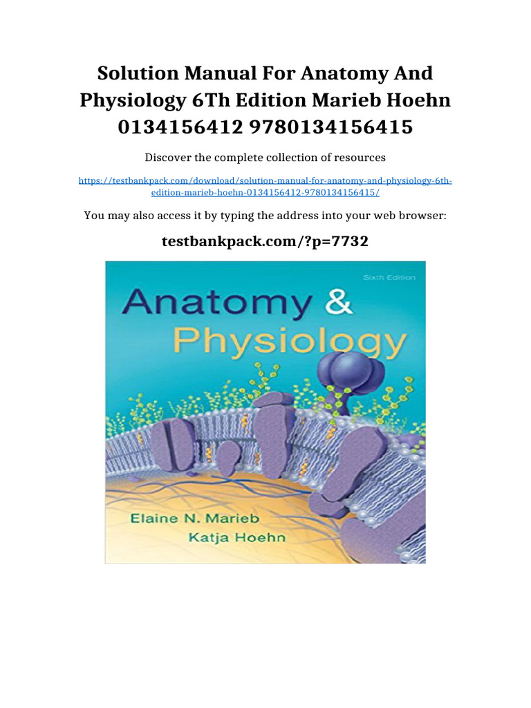 Solution Manual for Anatomy and Physiology 6th Edition Marieb Hoehn ...