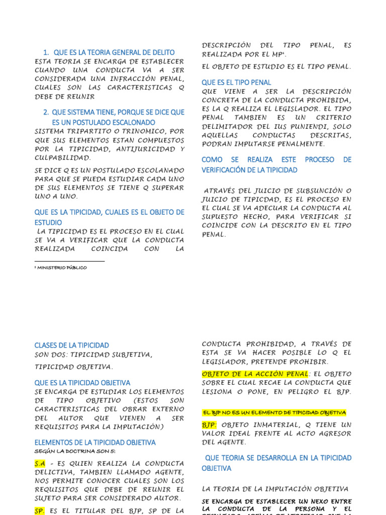 Teoria General Del Delito | PDF | Intención (Derecho Penal) | Derecho penal