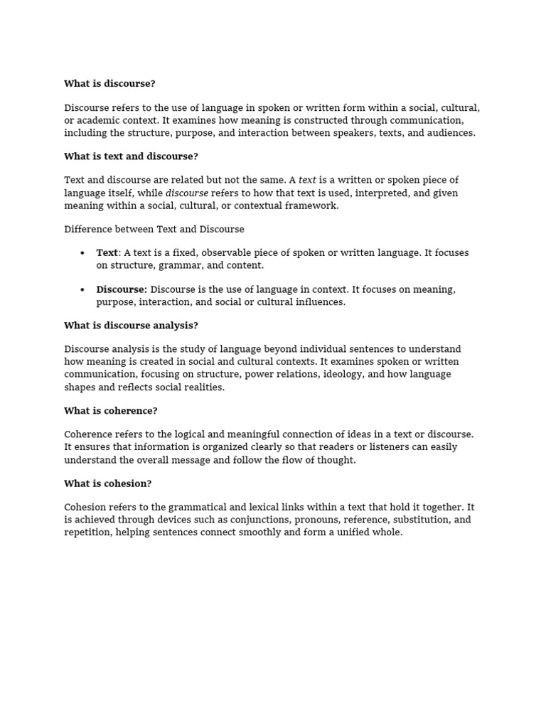 Discourse | PDF | Cognitive Science | Human Communication