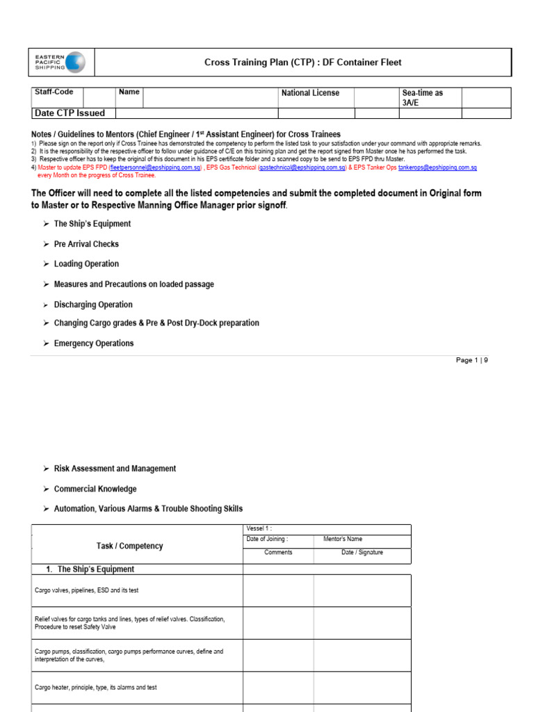 Cross Training Plan | PDF | Pump | Mechanical Engineering