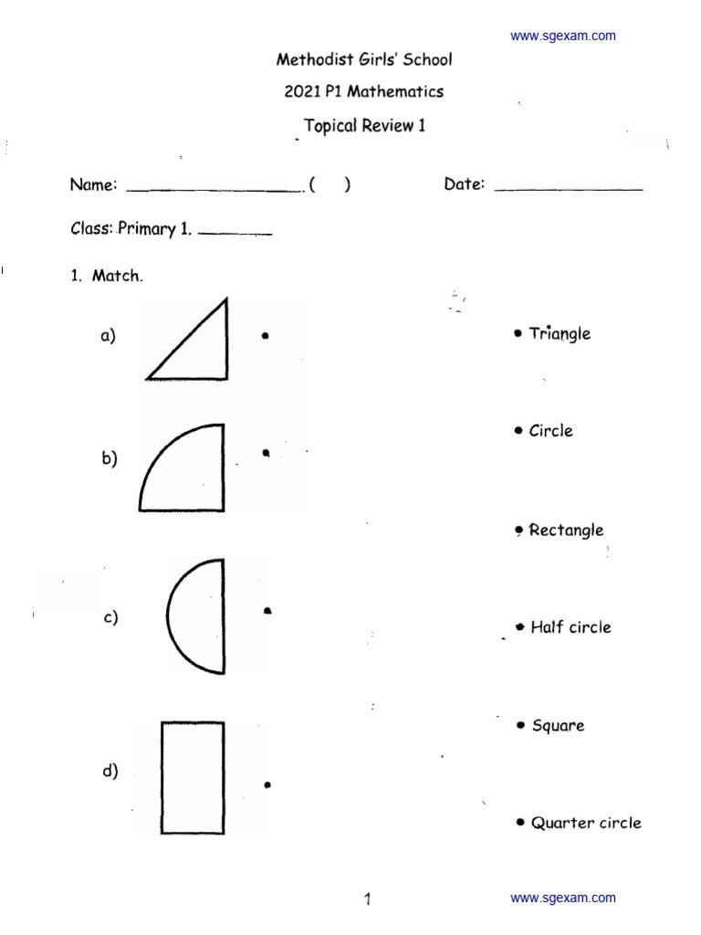 2021 P1 Maths Reviews MGS | PDF