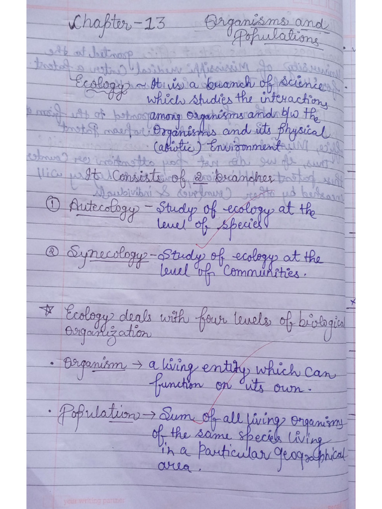 Chapter 13 Organisms and Populations Class 12 Biology Notes | PDF
