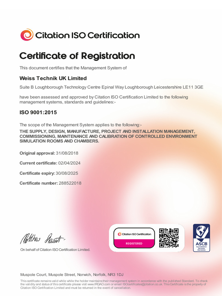 ISO 9001 2015 Certificate | PDF