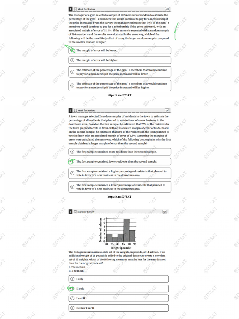 Must-Solve Statistics (Hard) W Answers | PDF