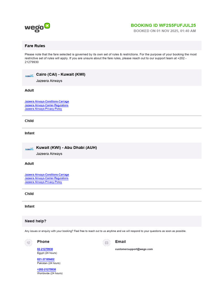 Fare Rules | PDF