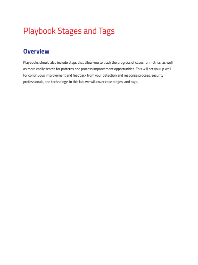 11-Playbook Stages and Tags | PDF