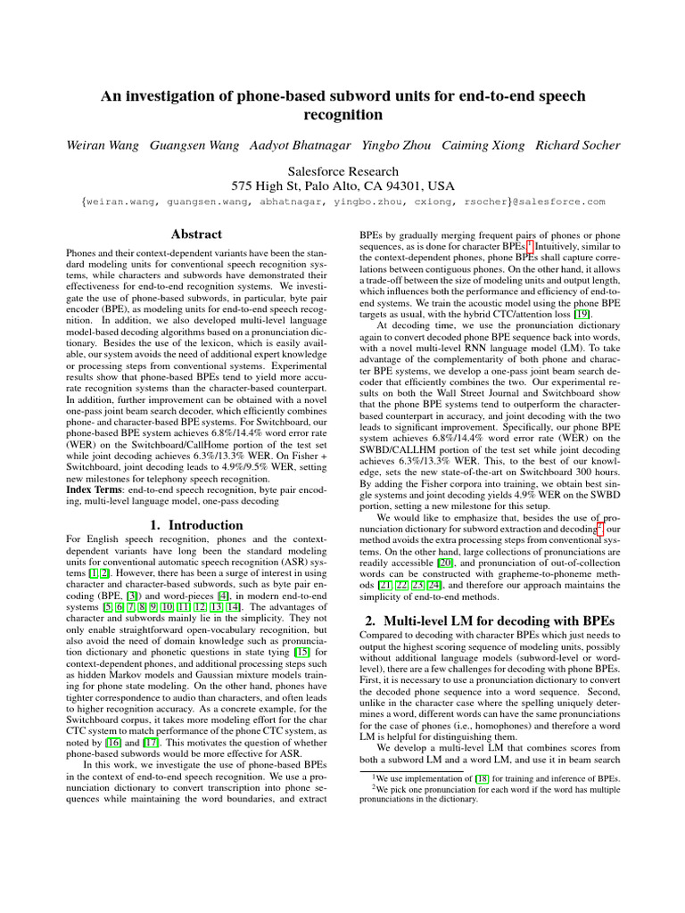 2004.04290v6 | PDF | Speech Recognition | Machine Learning