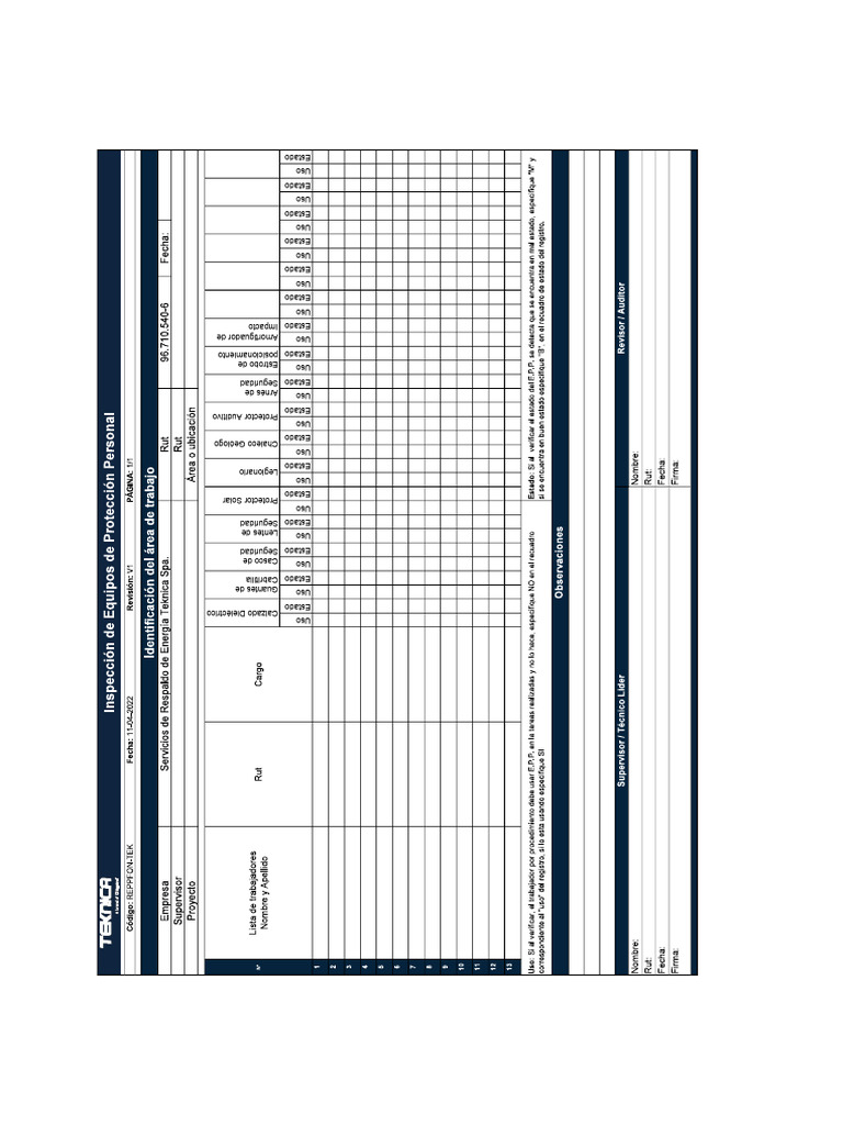 Check List - Epp | PDF