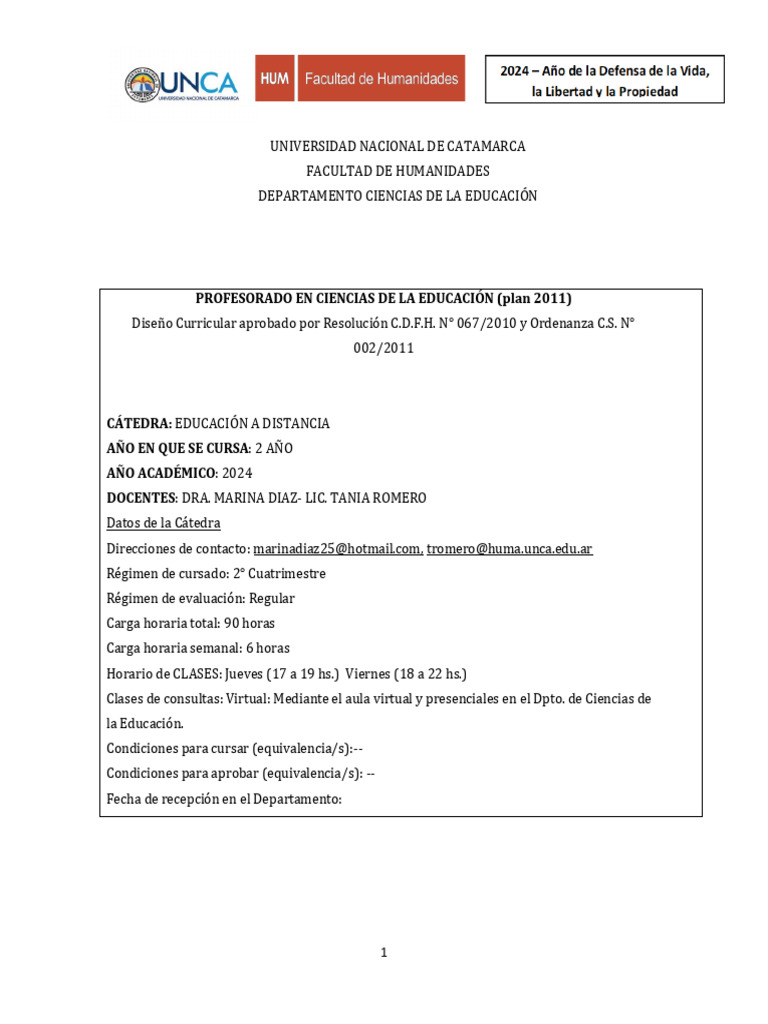 Programa Educación a Distancia 2024 | PDF | Evaluación | Pedagogía