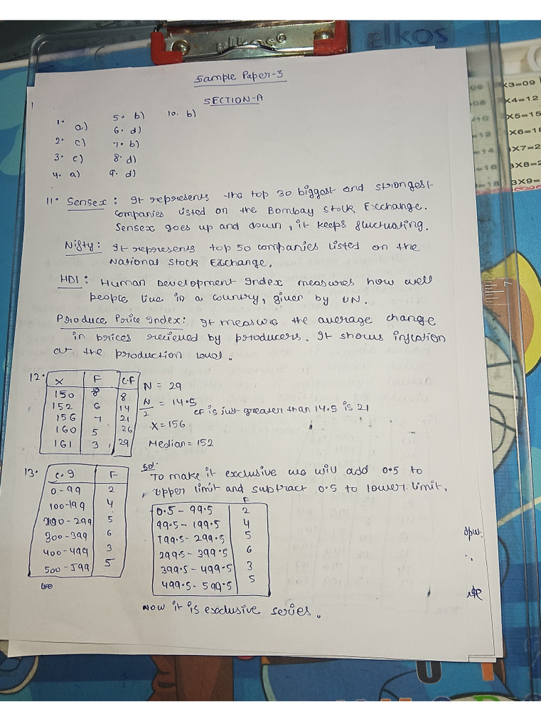 Sample Paper 3 Solutions | PDF