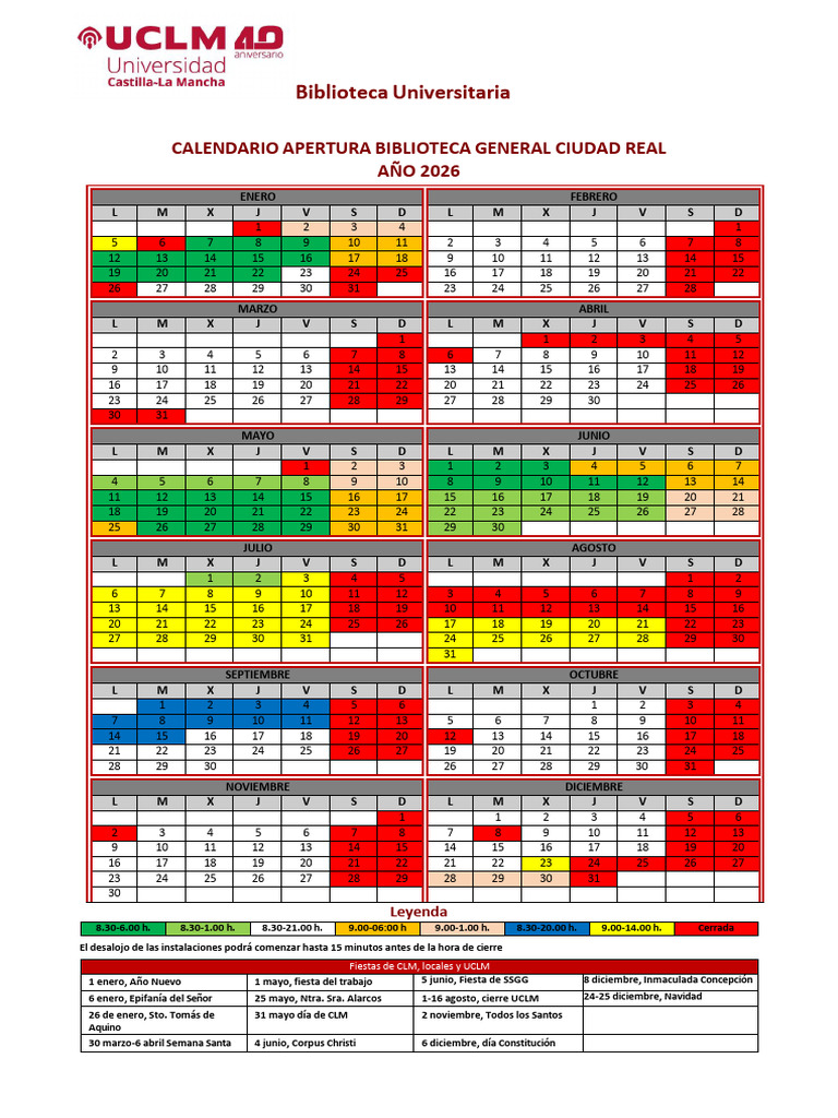 Calendario BIB CR 2026 | PDF | Vacaciones religiosas | Fiestas ...