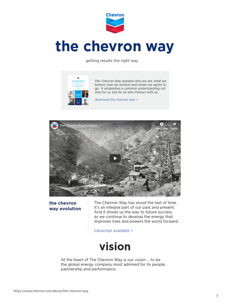 About the Chevron Way | PDF | Strategic Management | Business