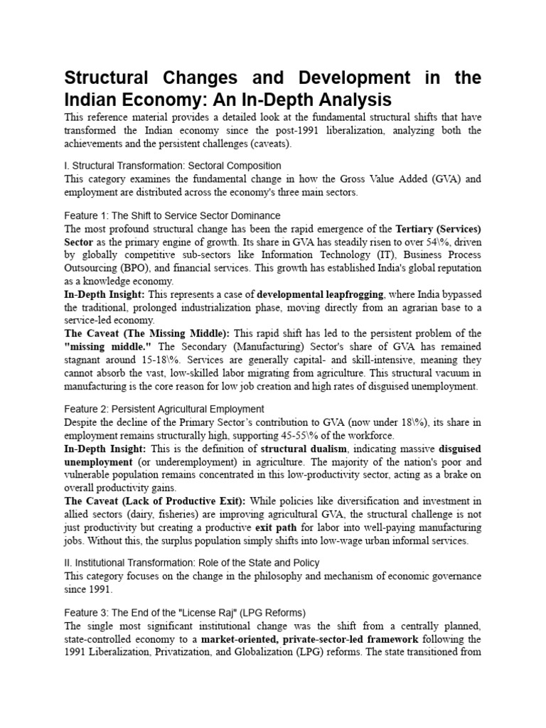 Structural Changes and Development in The Indian E - PDF | PDF | Taxes ...
