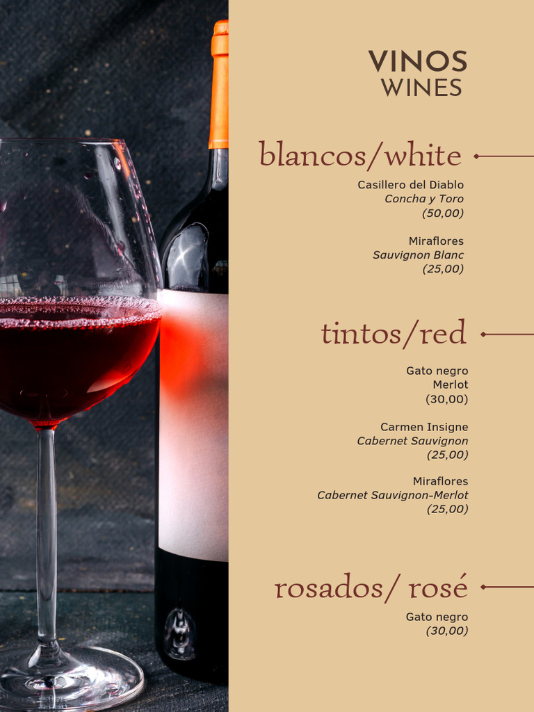 Menu Bar | PDF | Cerveza | Uva