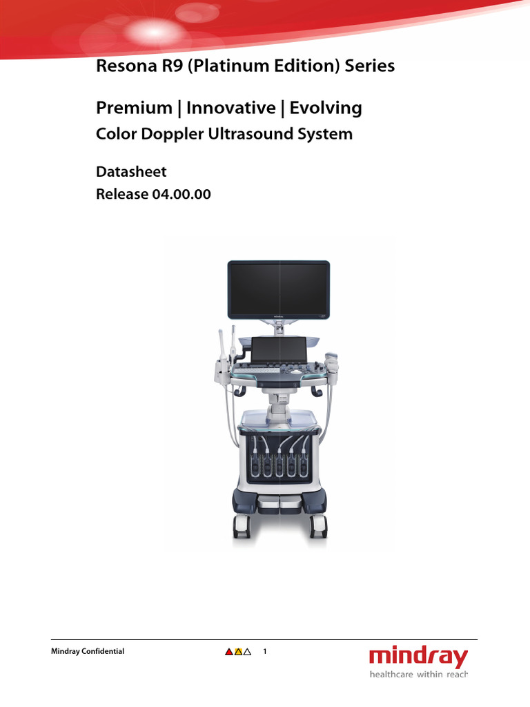 Datasheet - Resona R9 - V4.0 | PDF | Medical Ultrasound | Touchscreen