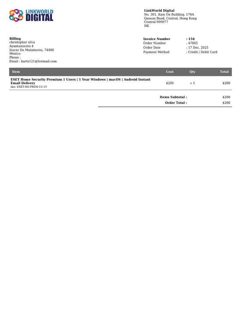 Invoice 47005 | PDF