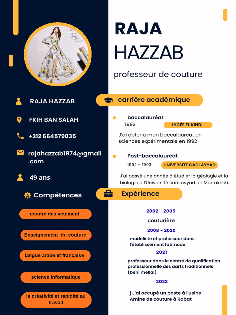 Navy Yellow Modern Professional Designer CV Resume | PDF